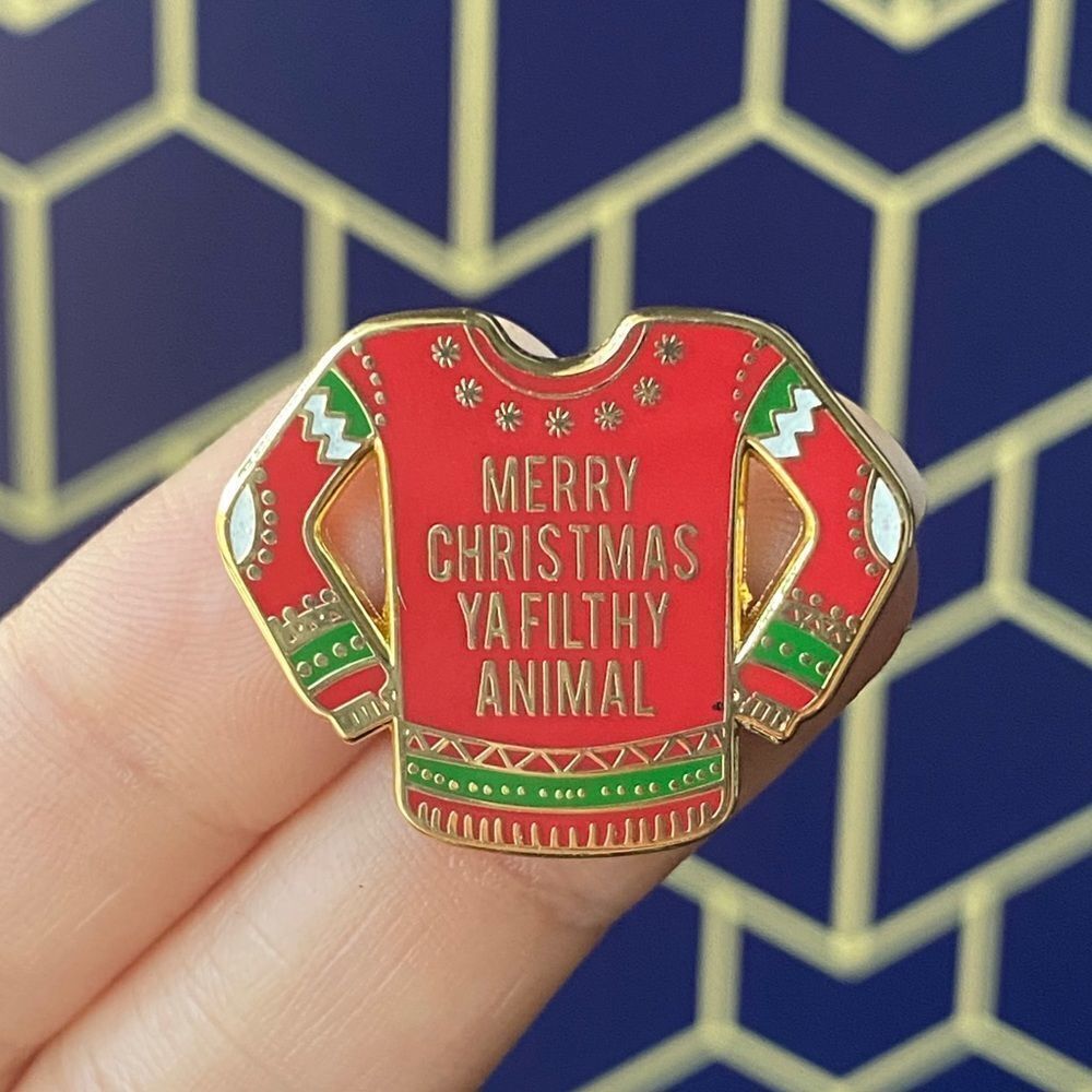 Merry Christmas Ya Filthy Animal Enamel Pin